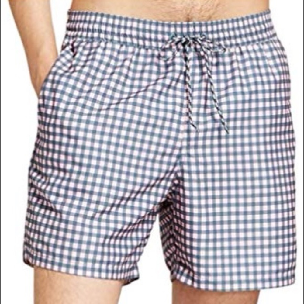Gingham Swim Trunks